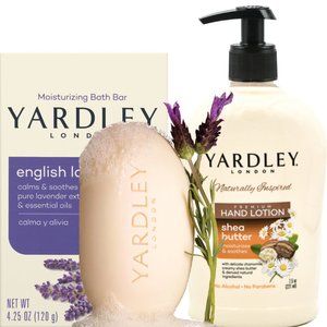 Yardley London Shea Butter Premium Body Lotion + Moisturizing Bath Bar Duo Set